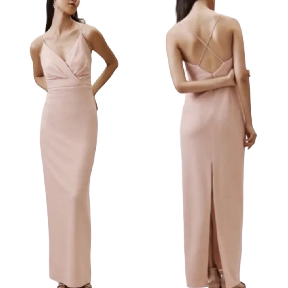 Adrianna Papell X-Back Metallic Knit Gown